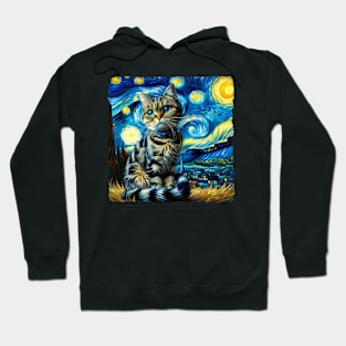 Pixie Starry Night Inspired - Artistic Cat Hoodie